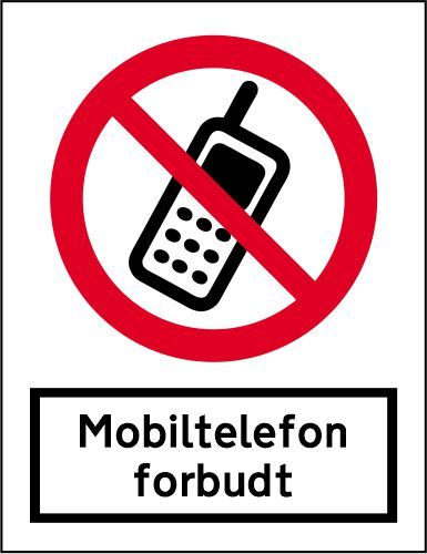 Mobiltelefonl Forbudt Forbudsskilte Dit Skiltefirma