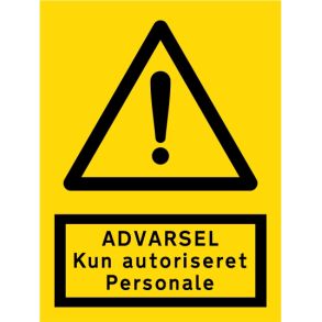ADVARSEL Kun autoriseret Personale