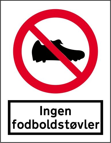 Ingen fodboldstøvler - Forbudsskilte -